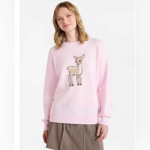 No Boundaries Fashion Icon Sweater Mid weight Deer Pink - Picture 3 of 5